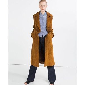 Zara Real Suede Trench Coat